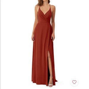Azazie Davis Bridesmaid Dress in Rust